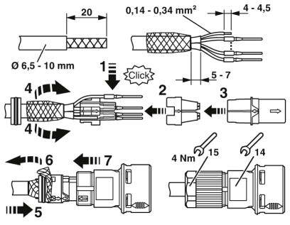 Phoenix Contact 1021783 Conector de sensor/actuador Conector, recto Número de polos: 8 1 UD(S).-5