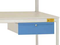Manuflex LC4133.5012 ESD Cajón individual ESD en azul claro RAL 5012, con cerradura, Ancho x Profundidad x Alto = 425 x -0