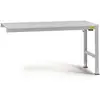 Manuflex LU6003.9006 Mesa de trabajo ESD UNIVERSAL Mesa de extensión estándar con tablero de goma, Ancho x Profundidad x Alto = 1000 x 600 x 760-870 mm Color del fabricante: Plata aluminio