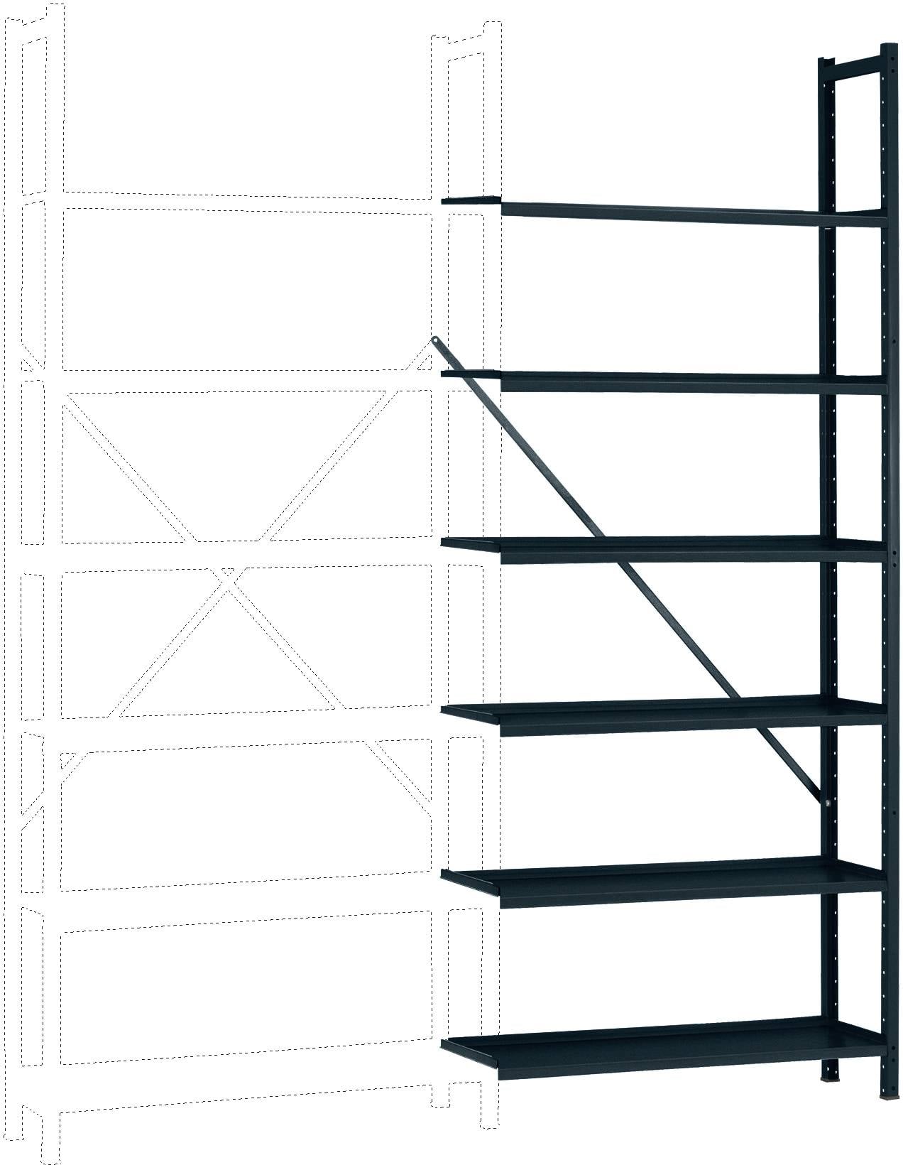 Manuflex RA3162.7016 Módulo de ampliación de estantería (Anch. x Alt. x Prof.) 1250 x 2500 x 600 mm Balda de acero-0
