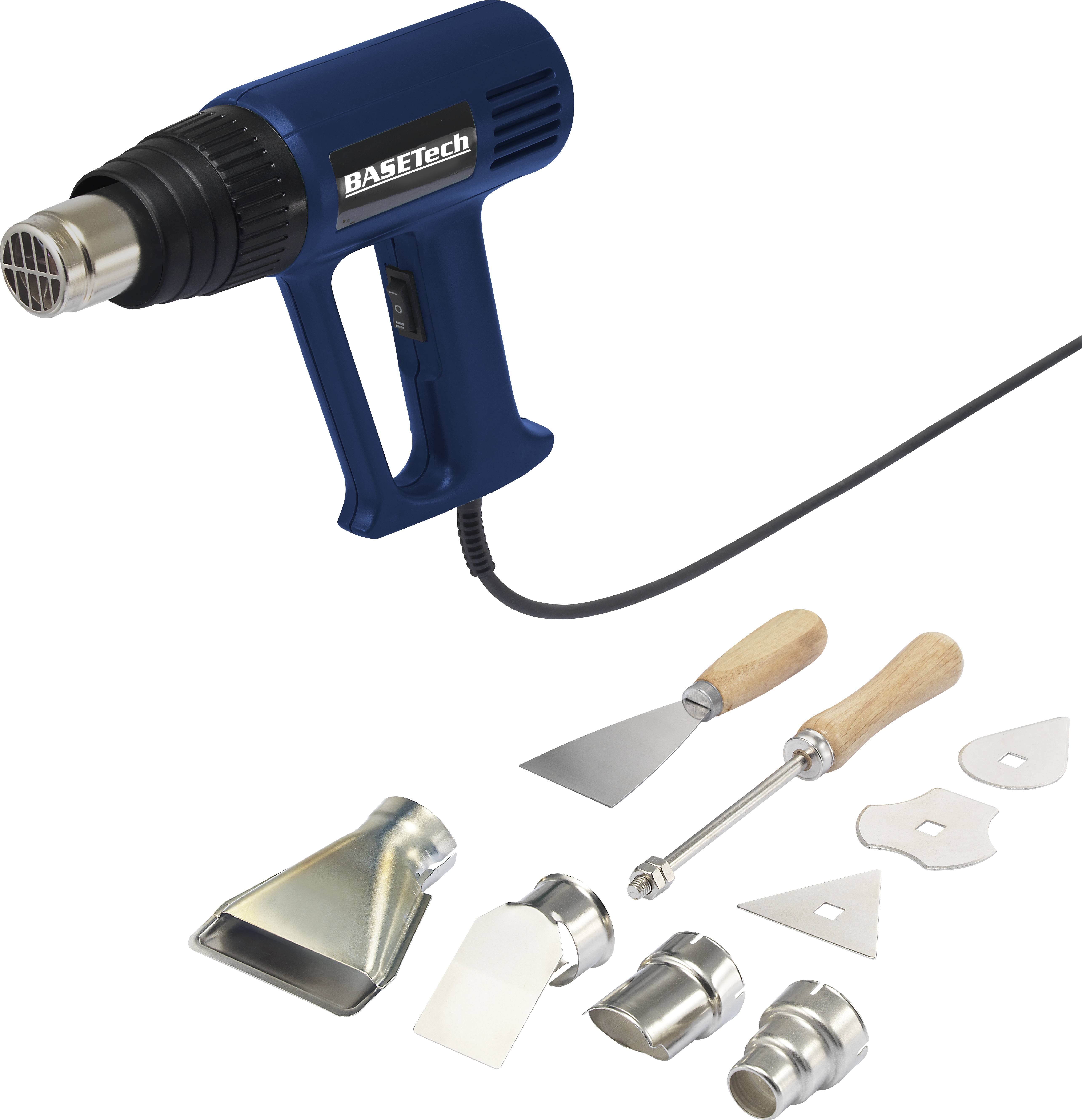 Basetech BT-2233290 Pistola de calor Accesorios incluidos, Maletín incluido 2000 W-0