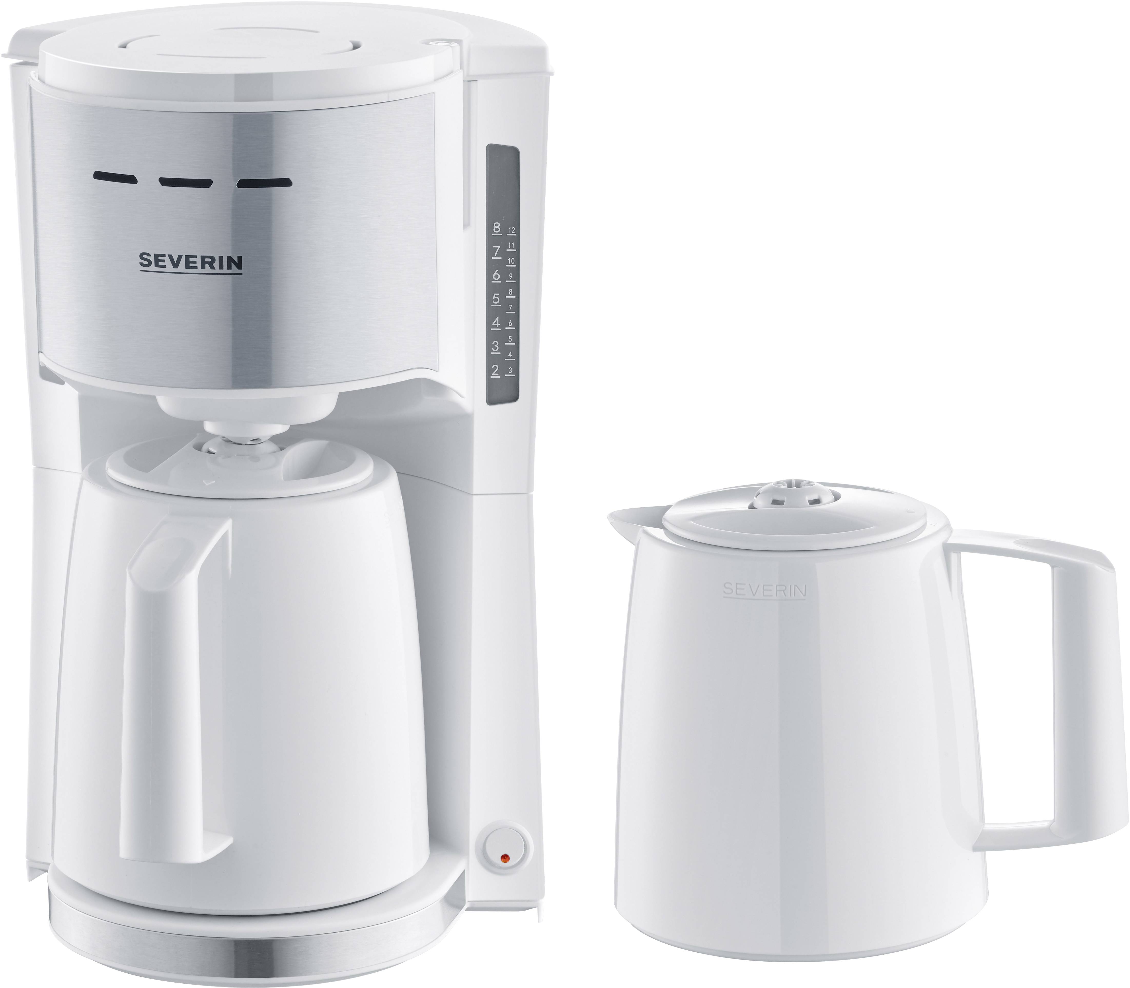 Severin Cafetera Blanco Capacidad volumétrica de las tazas=8 Termo, Con función de café de filtro