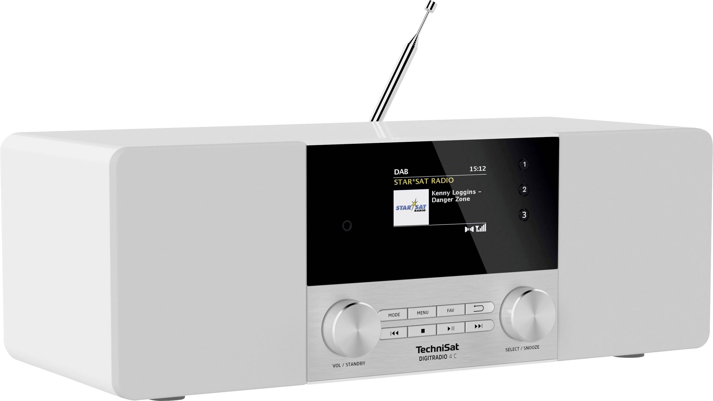 TechniSat DIGITRADIO 4C Radio de sobremesa DAB+, UKW, DAB Bluetooth® Blanco