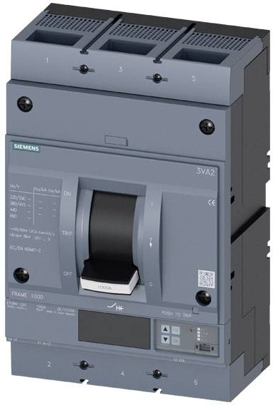 Siemens 3VA2563-5KQ32-0AA0 Interruptor de potencia 1 UD(S). Margen de ajuste (corriente): 252 - 630 A Tensión de encendi-0