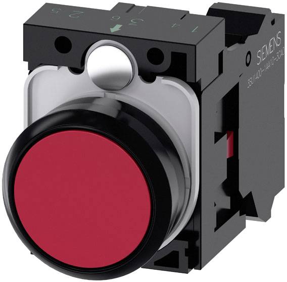 Siemens 3SU11000AB203CA0 3SU1100-0AB20-3CA0 Pulsador Anillo frontal de plástico, Redonda Pomo Schwarz, Rot 1 UD(S).-1