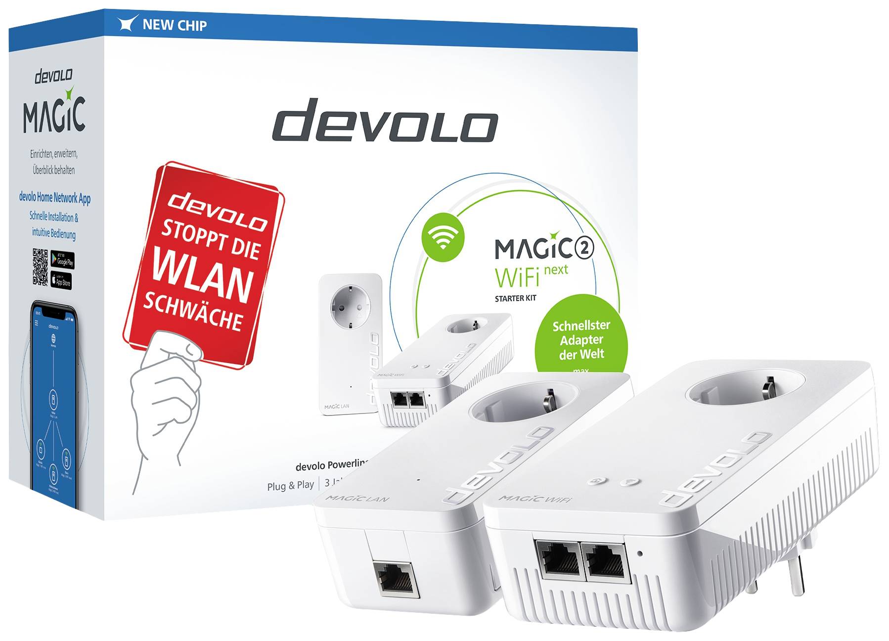 Devolo Magic 2 WiFi next Starter Kit Powerline wifi, kit básico 8614 DE, AT Powerline, WLAN 2400 MBit/s-1