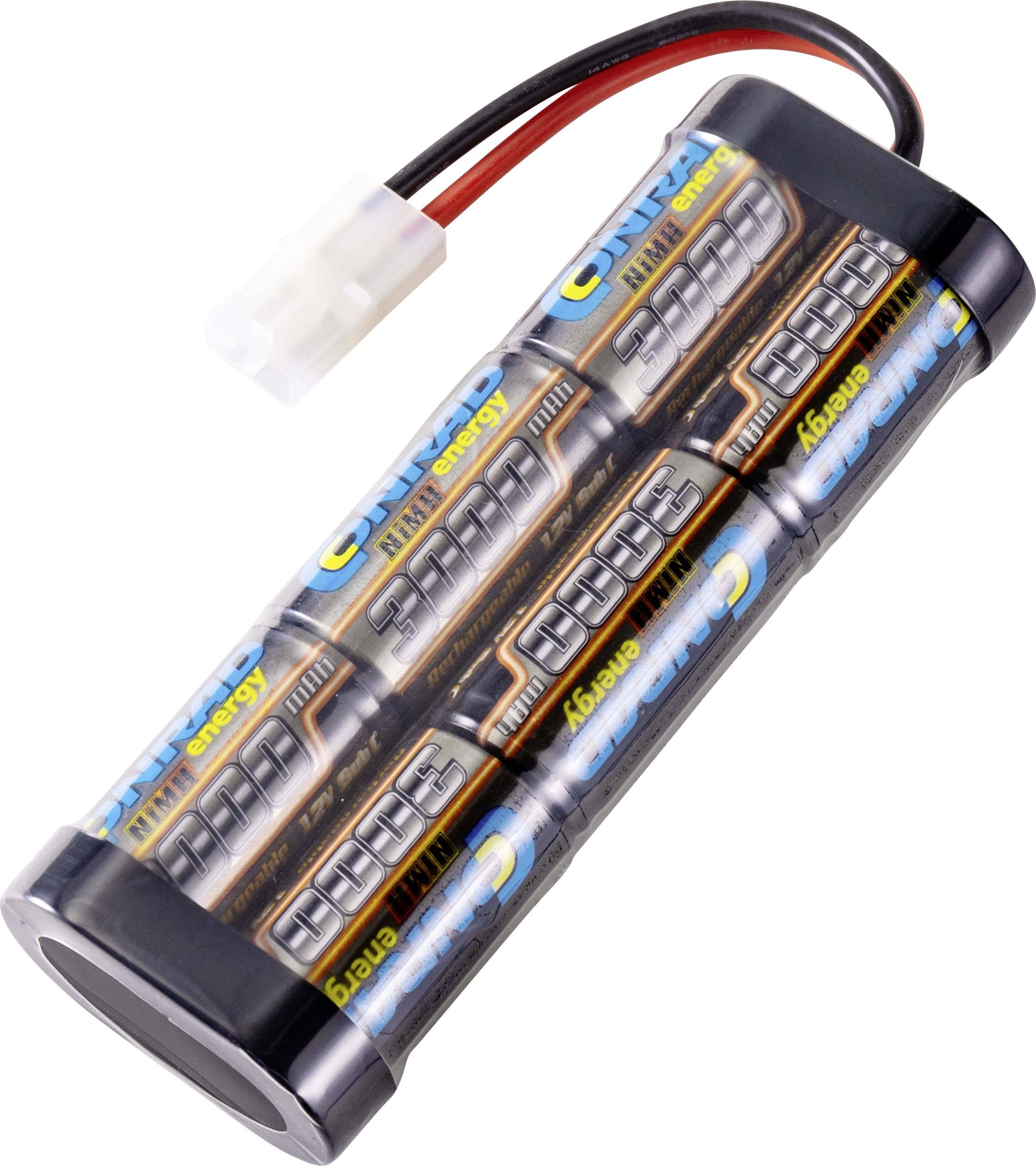 Conrad energy Paquete de batería para modelismo (NiMh) 7.2 V 3000 mAh Número de celdas: 6 Stick Tamiya-0