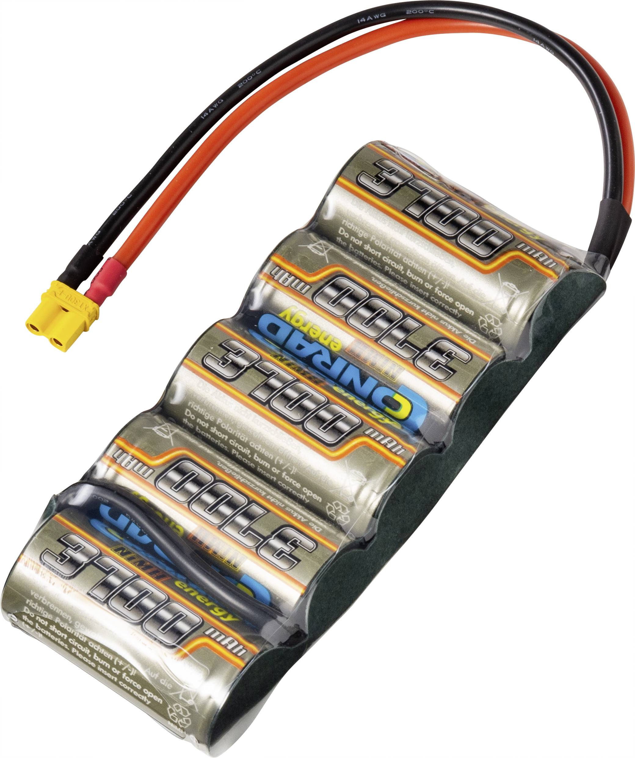 Conrad energy Paquete de batería para modelismo (NiMh) 6 V 3700 mAh Número de celdas: 5 En paralelo XT30
