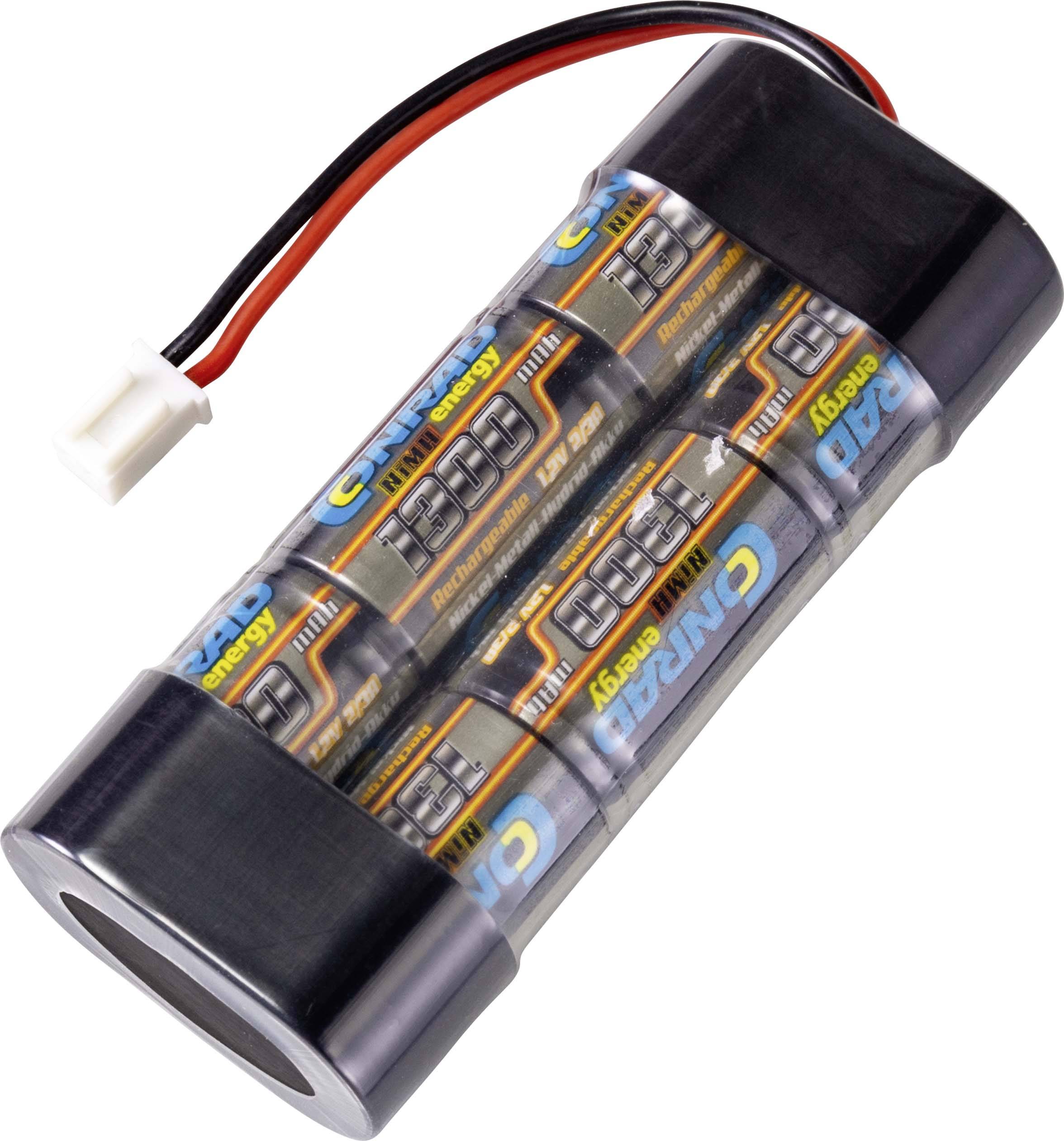 Conrad energy Paquete de batería para modelismo (NiMh) 7.2 V 1300 mAh Número de celdas: 2 Stick Conector Micro-Car