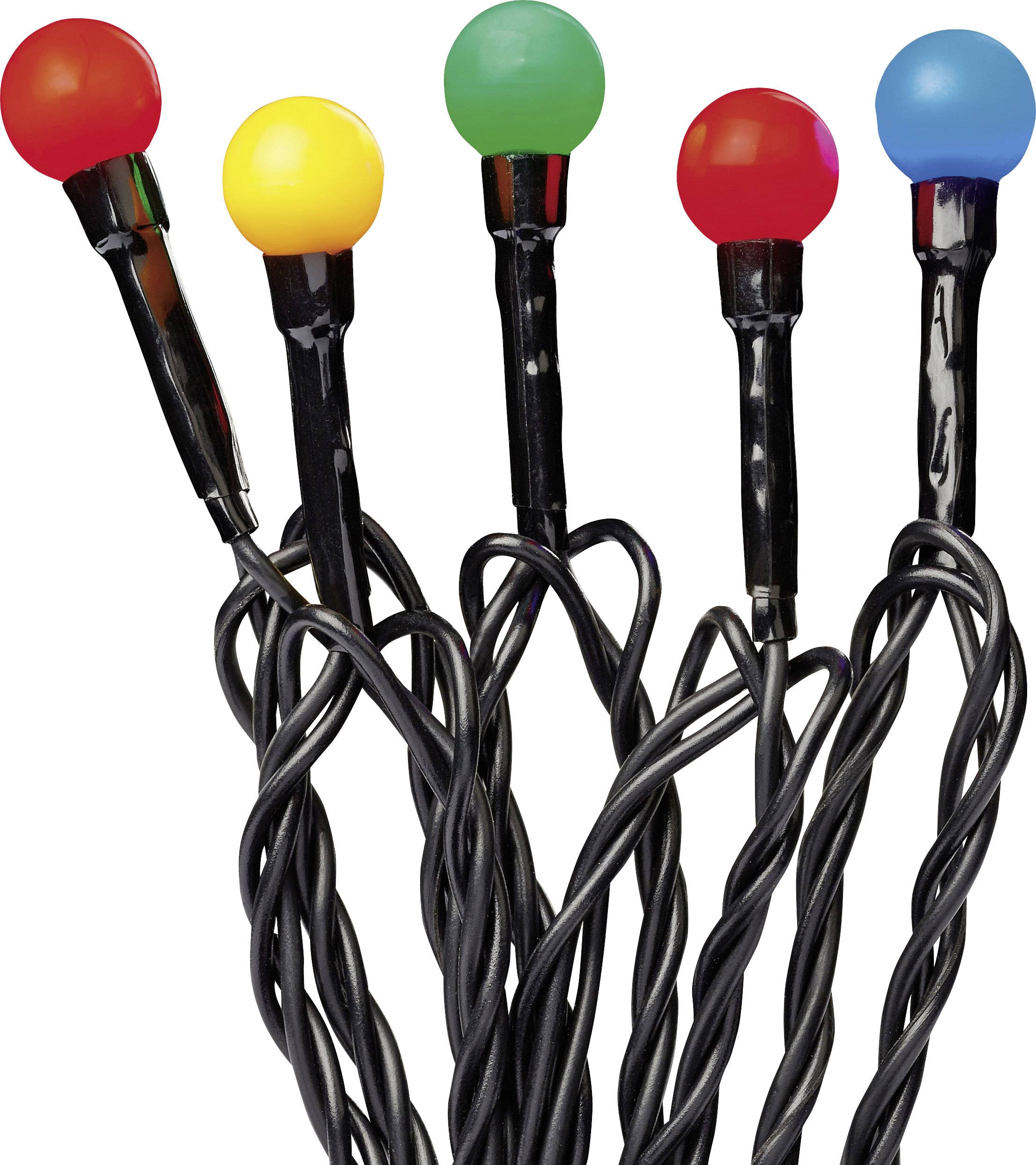 Hellum 521238 Guirnalda con batería Esfera, Perlas Interior Alimentación por pilas Número de lámparas 20 LED Multicolor Longitud de iluminación: 1.9 m