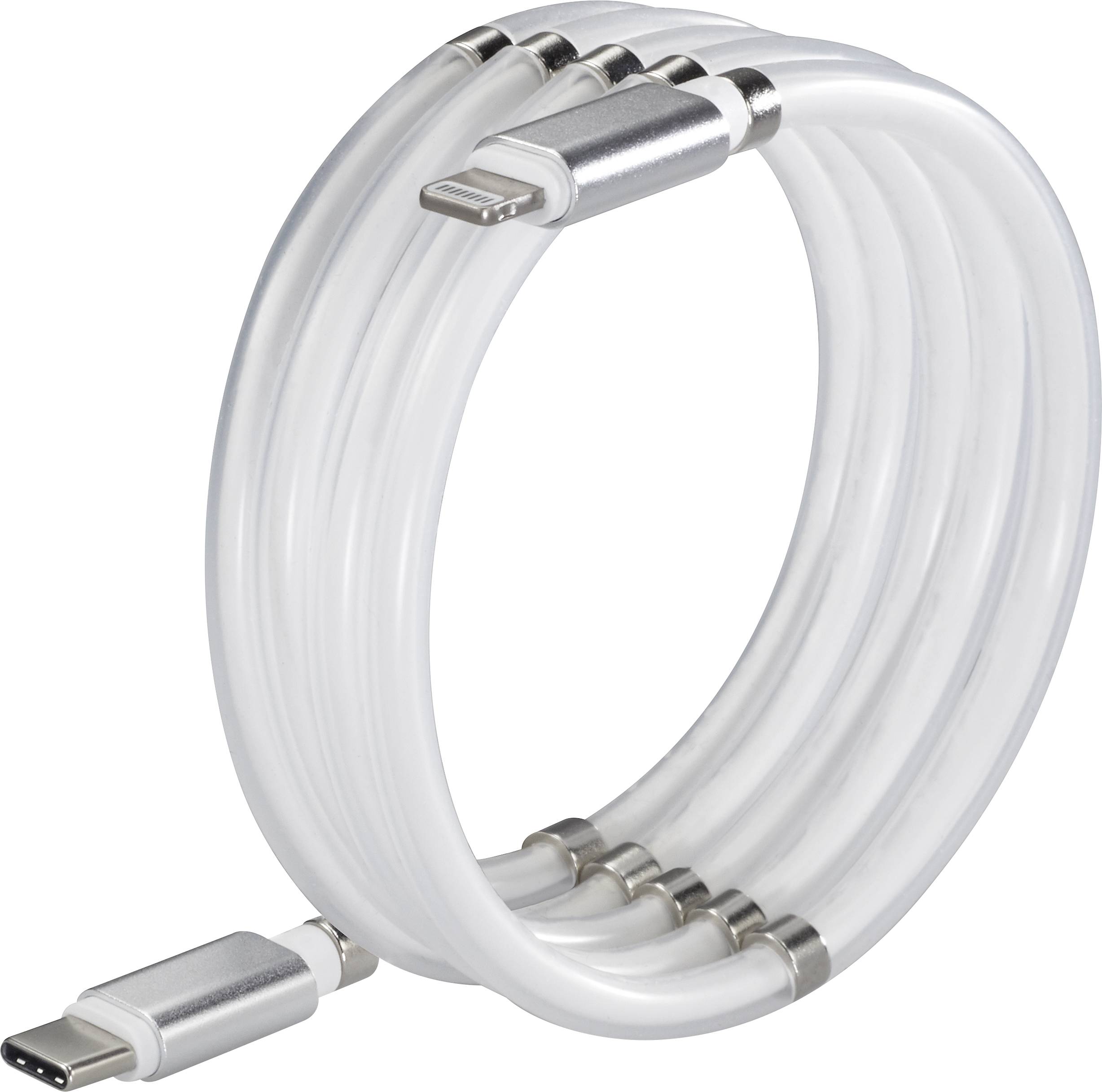 Renkforce Cable USB USB 2.0 Conector USB-C®, Conector Apple Lightning 1.00 m Blanco TO-6886779