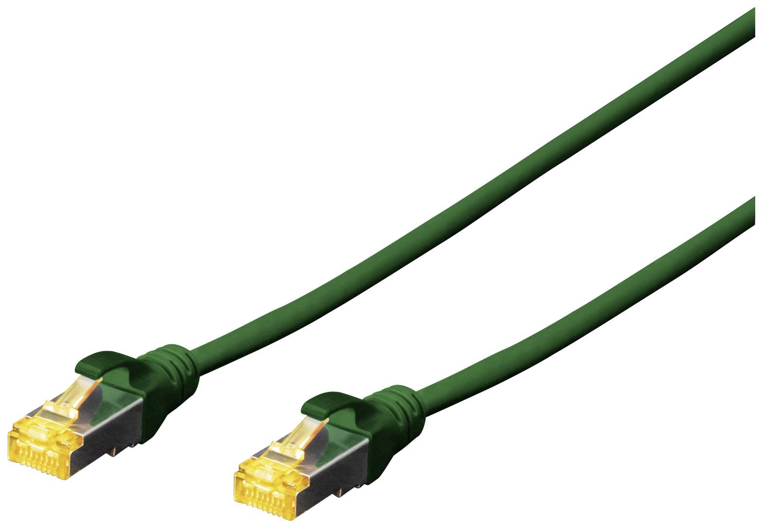 Digitus DK-1644-A-200/G RJ45 Cable de red, cable de conexión CAT 6A S/FTP 20.00 m Verde Retardante de llama, Sin halógenos, Flexible, Pantalla de hojas, Cubierta protectora trenzada, Blindado, Escudo par, Blindaje doble, Con protección de pestañas de retención 1 UD(S).