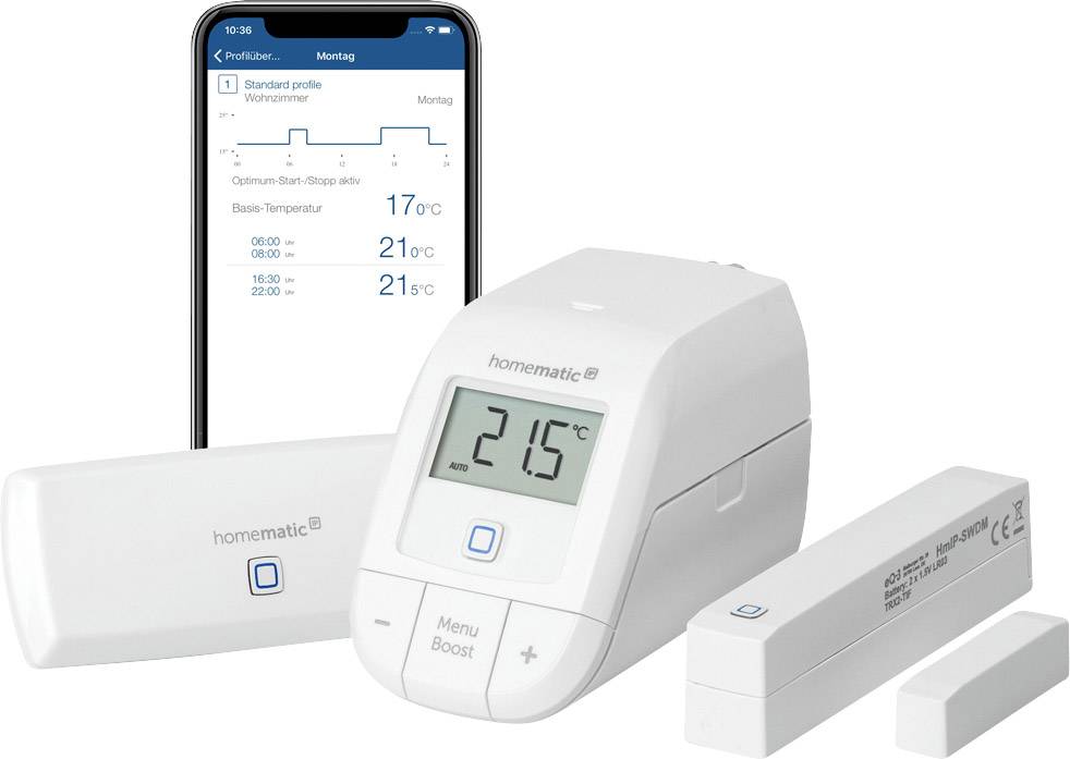Homematic IP Radiotransmisión Kit básico de climatización interior HmIP-SK12-0