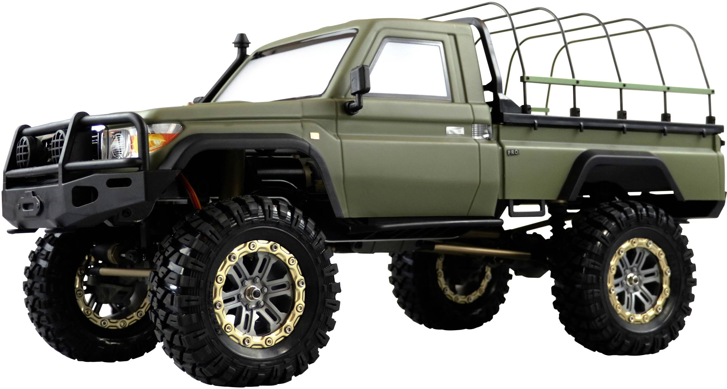 Amewi AMXRock RCX10PS Scale Crawler Pick-Up mattgrün 1:10, RTR Con escobillas 1:10 Maqueta de coche de RC Eléctrico Crawler RtR 2,4 GHz