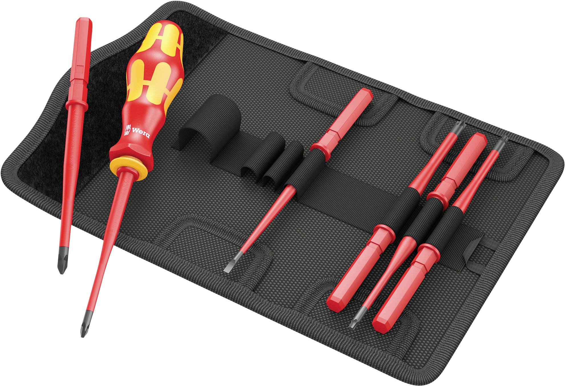 Wera Kompakt VDE 7 VDE Juego de destornilladores 7 piezas Cruciforme Phillips, Perfil en T, Ranura, Hexágono interior, Plus/Minus