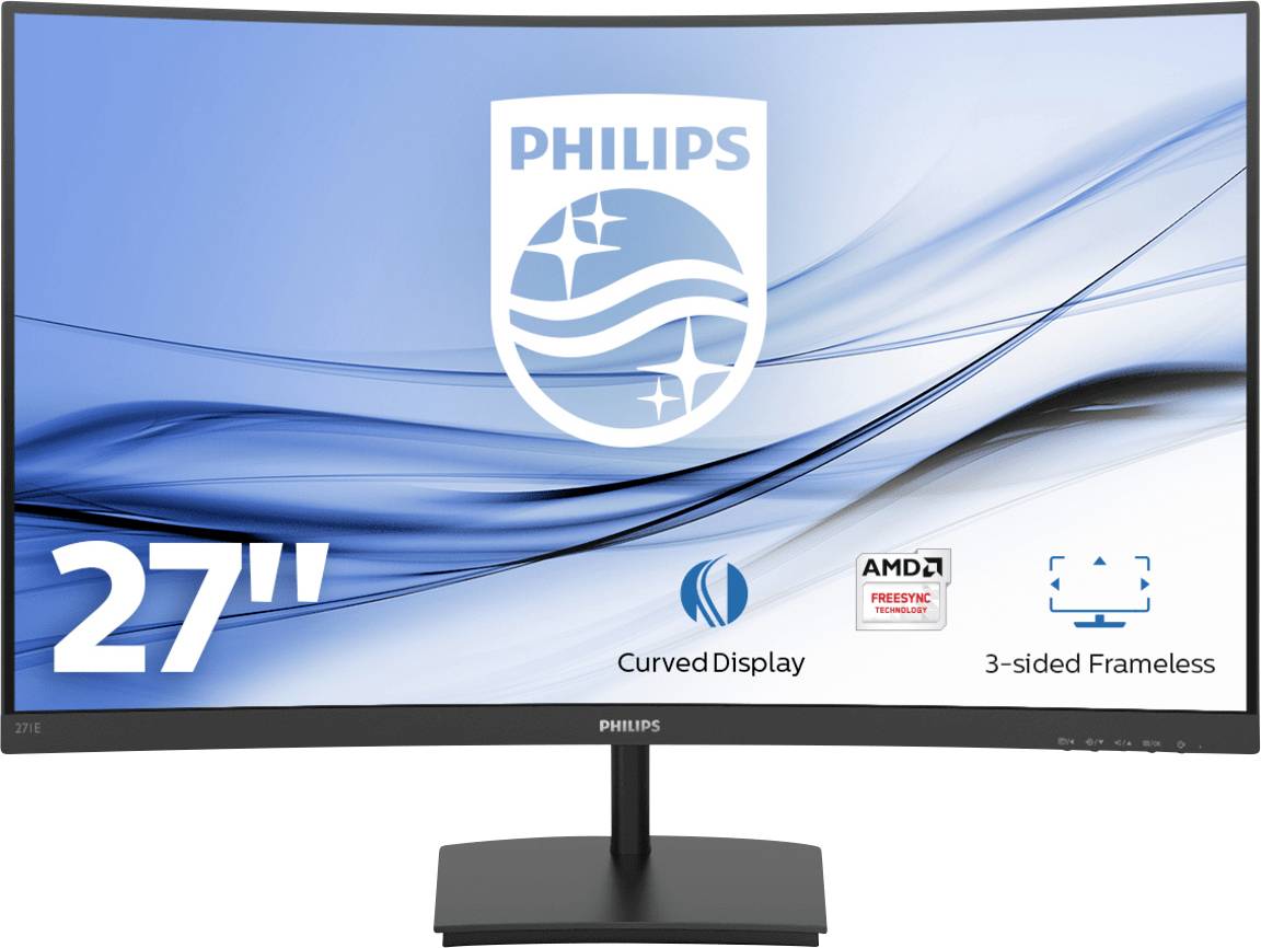 Philips Monitore 271E1SCA Monitor LCD Clase de eficiencia energética F (A - G) 68.6 cm (27 In.) 1920 x 1080 Pixel 16:9 4 ms Conector hembra de los auriculares, Audio Line in VA LED