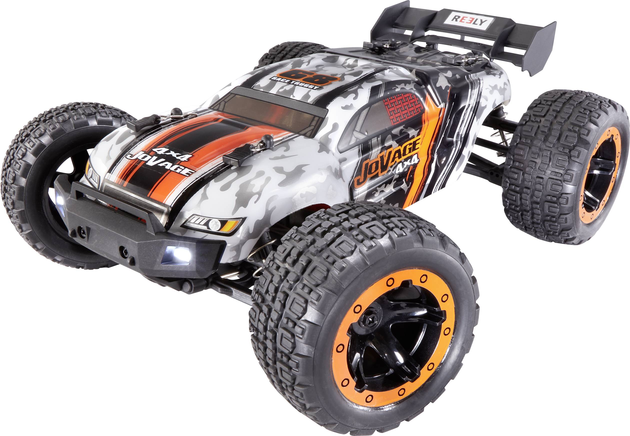 Reely Jovage 4x4 Naranja, Blanco Con escobillas 1:16 Maqueta de coche básica de RC Eléctrico Truggy Tracción total (4WD)-0