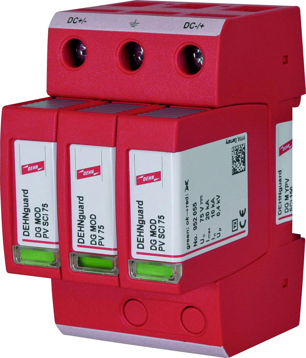 DEHN 952513 Überspannungsableiter Typ 2 DEHNguard M Mehrpolig für PV-Anlagen bis 150V DC Elemento de descarga de sobrete-1