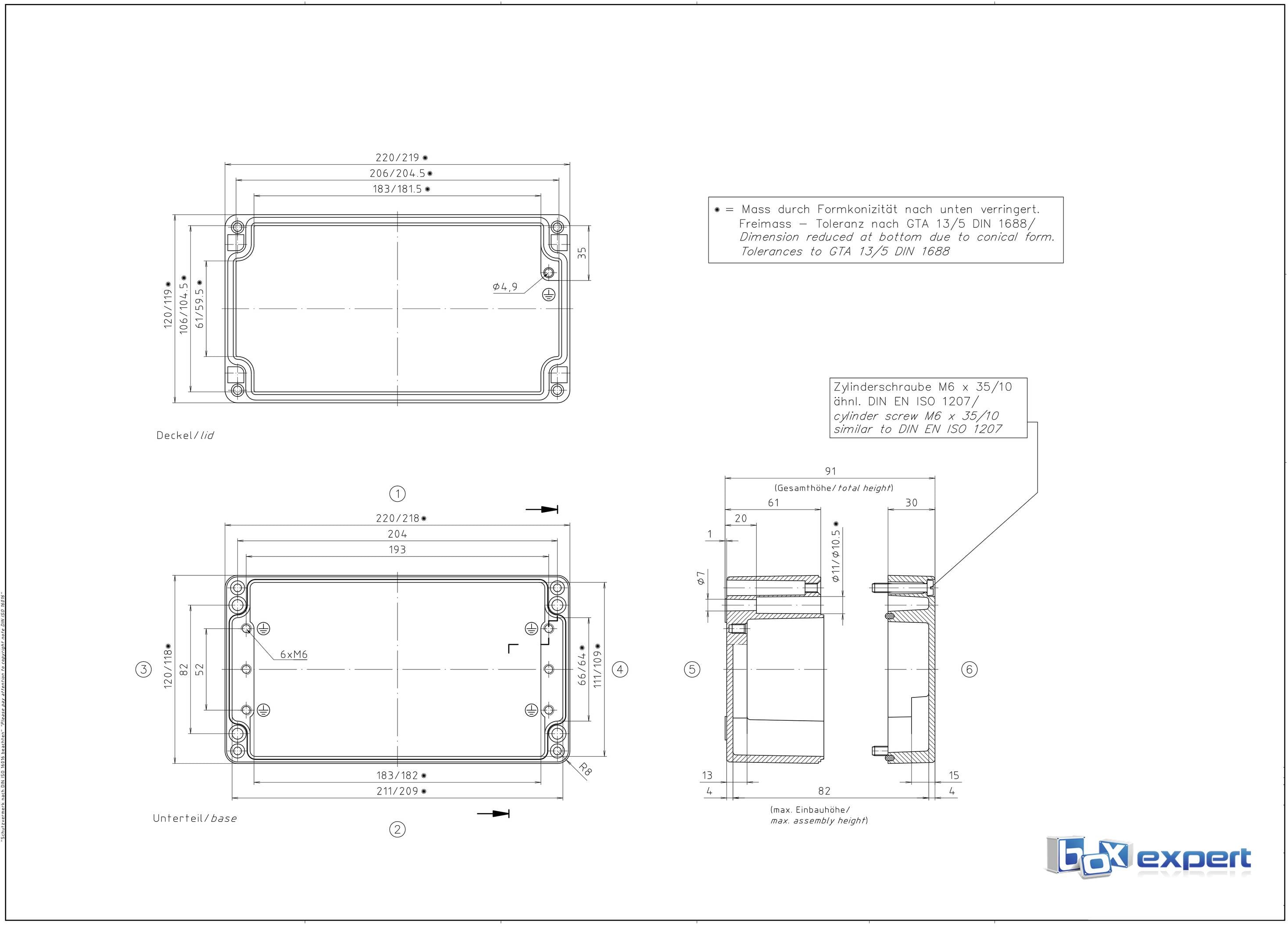 Boxexpert BXPBAL22012091-A01 Carcasa de instalación 220 x 120 x 91 Aluminio Gris plata 1 UD(S).-5
