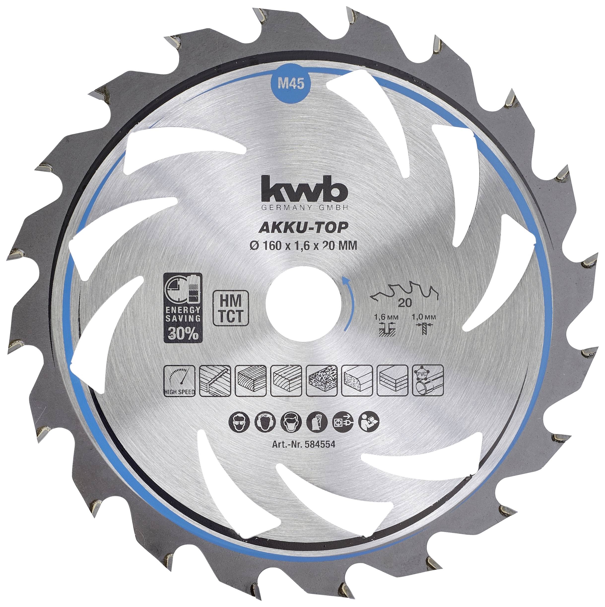 kwb 584554 Hoja de sierra circular de metal duro 160 x 20 x 1.0 mm Número de dientes: 20 1 UD(S).