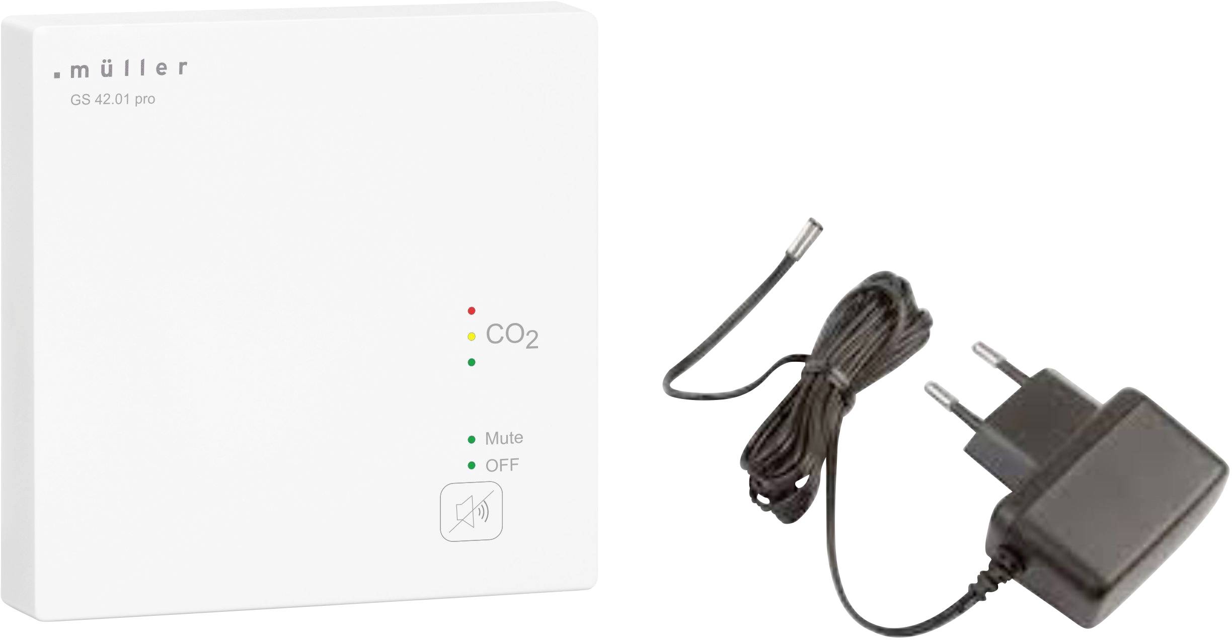 Müller GS 42.01 pro Semáforo de CO2/sensor de calidad del aire Alimentación por red Detectado Dióxido de carbono-0