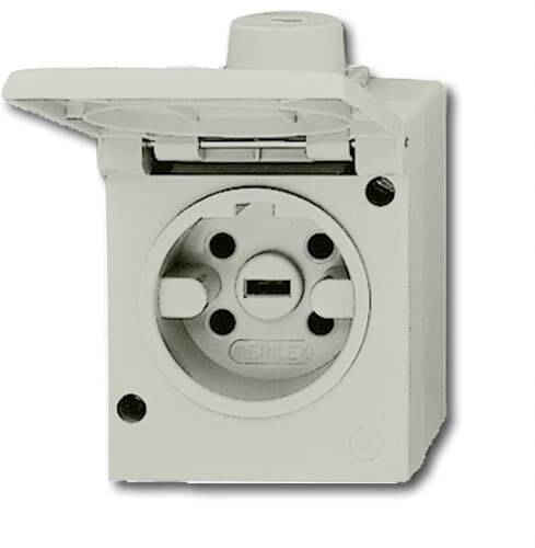 ABB 2CKA002581A0098 Toma de corriente con toma de tierra Con cubierta IP20 Gris, Gris luminoso (RAL 7035)-0