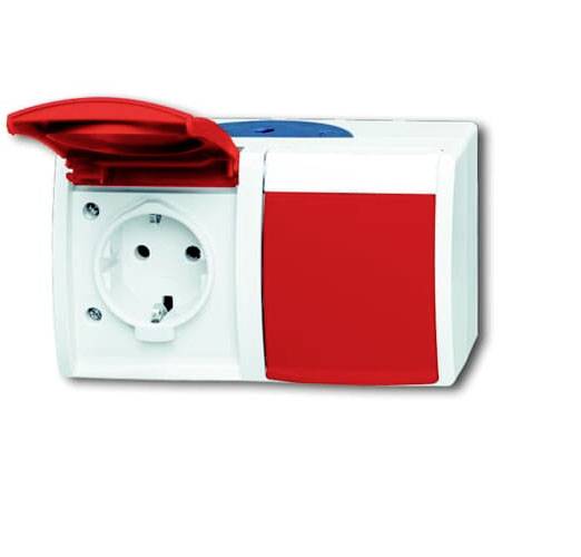 ABB 2CKA002084A0700 Toma de corriente con toma de tierra IP44 Rojo rubí, Rot-0