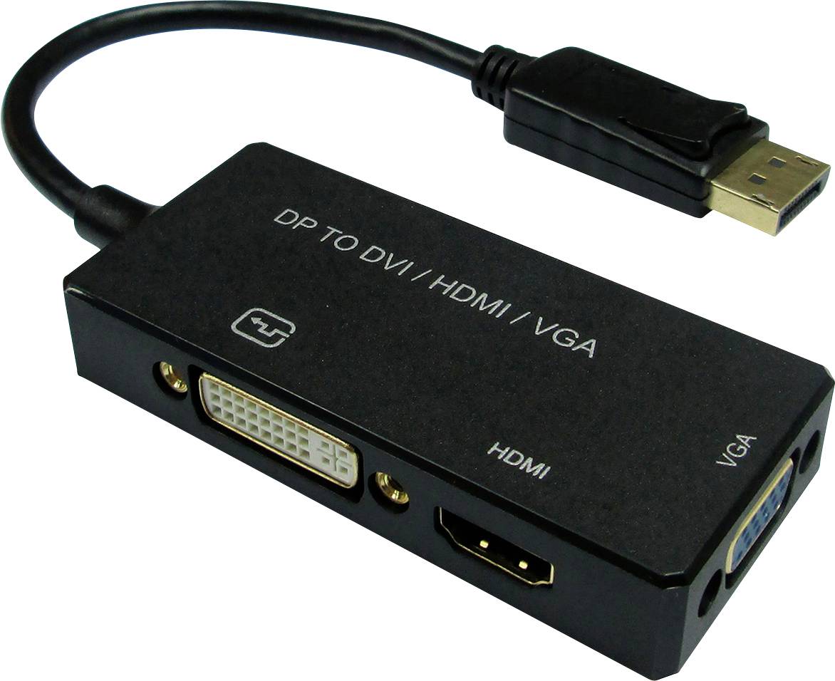 Value DisplayPort / DVI / HDMI / VGA Cable adaptador Conector DisplayPort, Conector hembra DVI-D de 24+1 polos, Conector-0