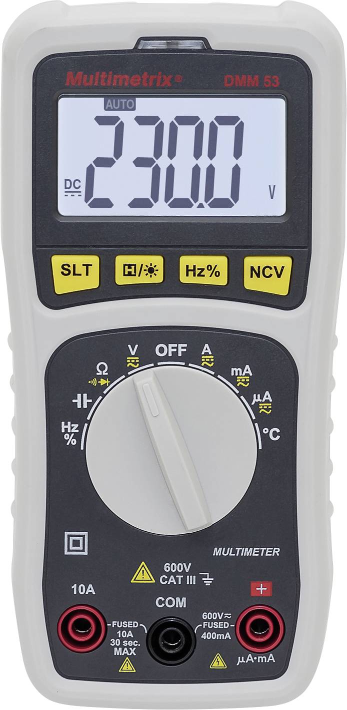 Multimetrix DMM 53 Multímetro manual Digital CAT III 600 V Visualización (recuento de píxeles): 4000-2