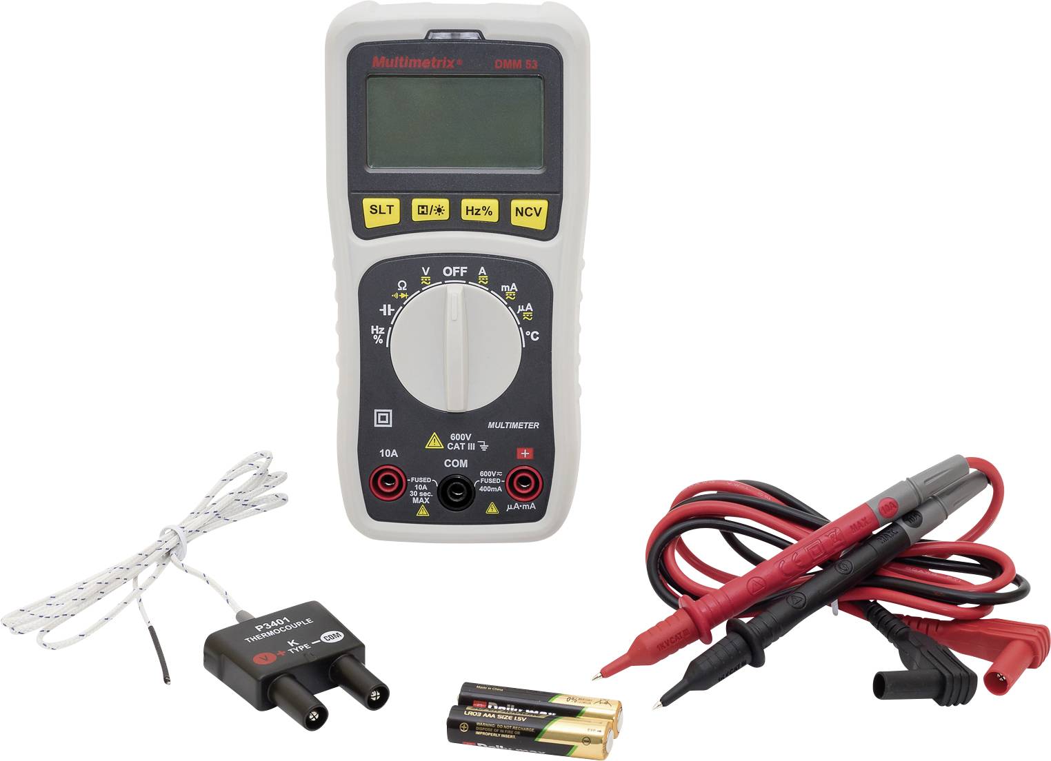 Multimetrix DMM 53 Multímetro manual Digital CAT III 600 V Visualización (recuento de píxeles): 4000-6