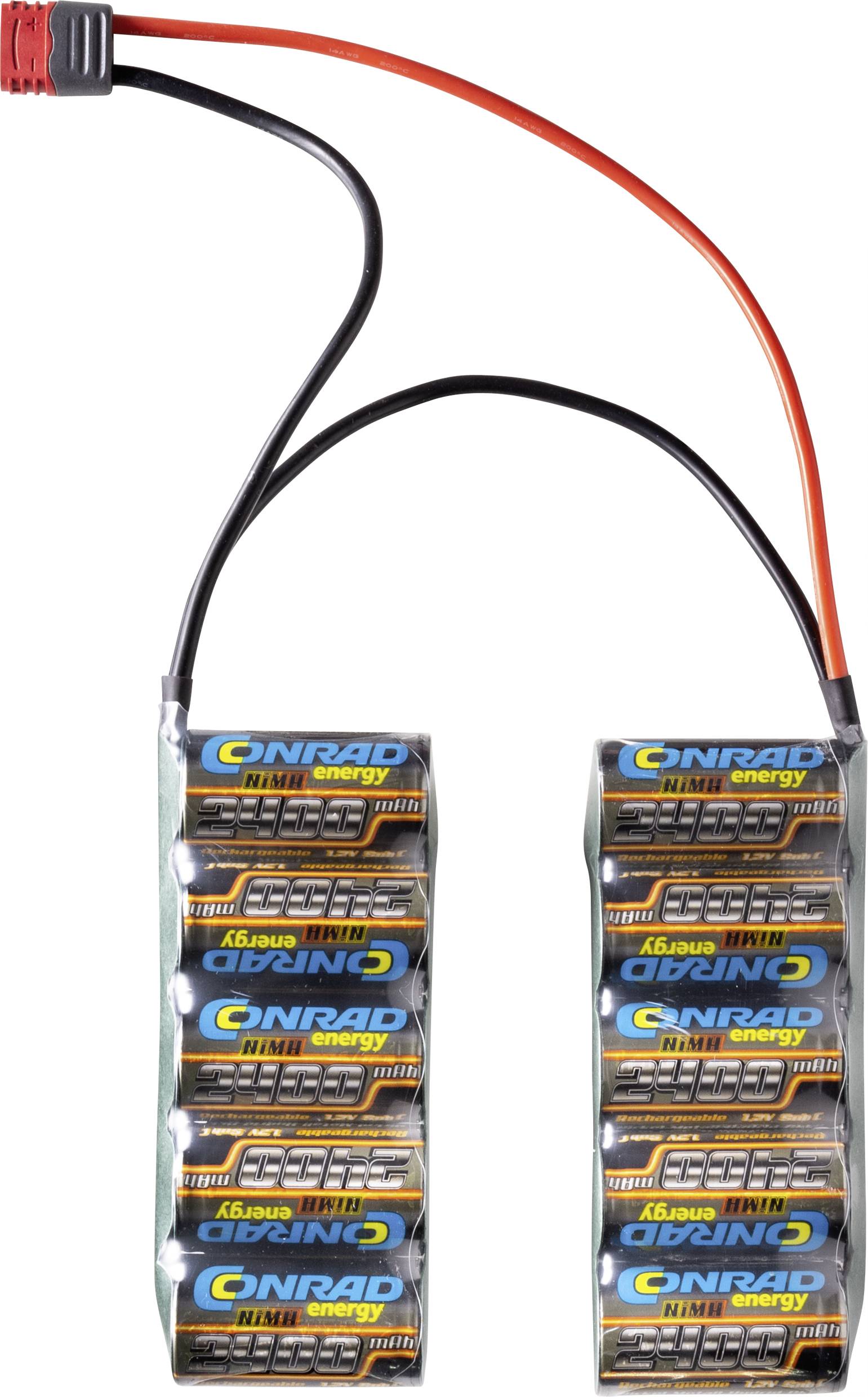 Conrad energy Paquete de batería para modelismo (NiMh) 12 V 2400 mAh Número de celdas: 10 En paralelo Sistema de conectores en T