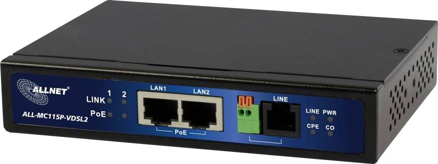 Allnet ALL-MC115PVDSL2 Slave Modem Ampliación de red 2 hilos Alcance (máx.): 1000 m 1 ST 100 MBit/s