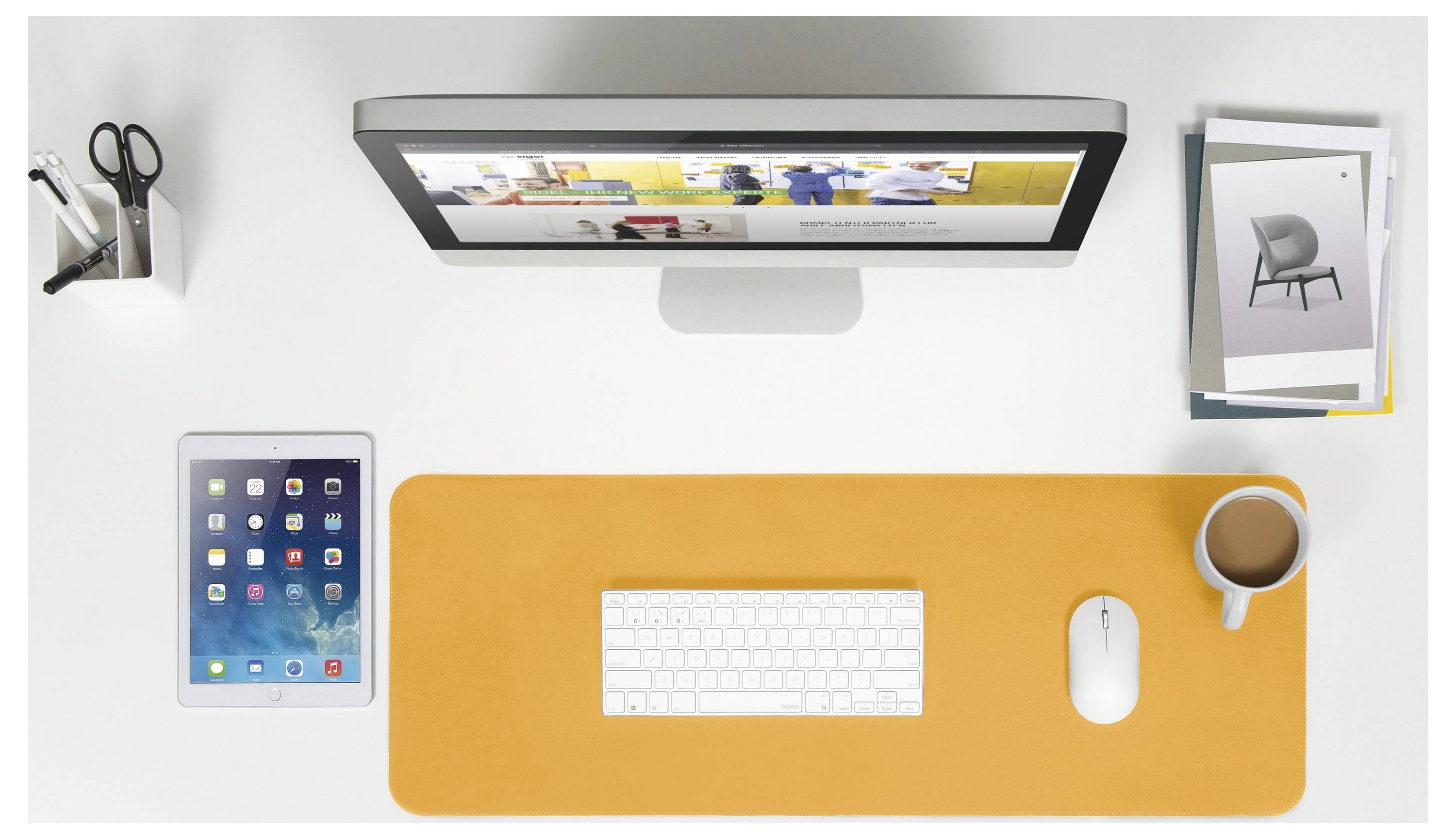 Sigel SA601 Soporte para escribir Amarillo, Gris (Anch. x Alt.) 80 cm x 30 cm-4