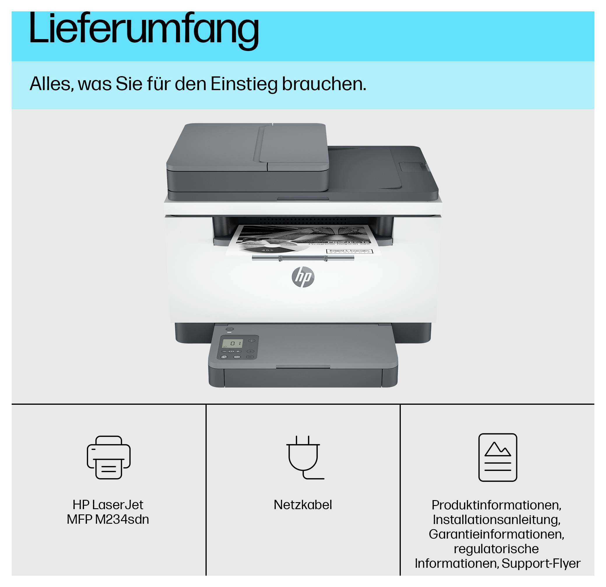 HP LaserJet MFP M 234 sdn Impresora multifunción Láser Blanco y negro A4 Impresora, escáner, fotocopiadora Duplex, ADF, -3