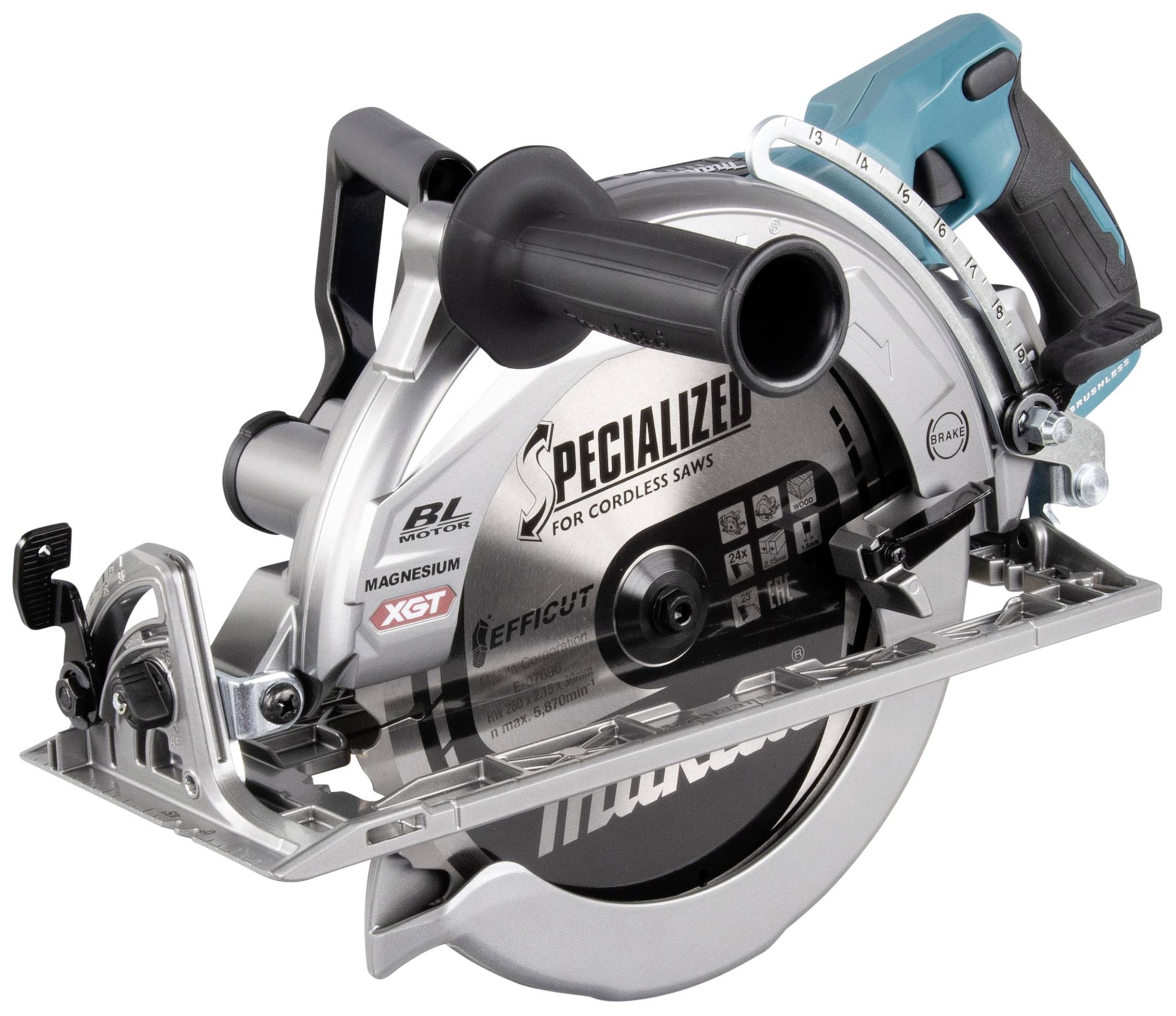 Makita RS002GZ Sierra circular con batería Profundidad máxima de corte (90 °) 95 mm Sin batería 40 V
