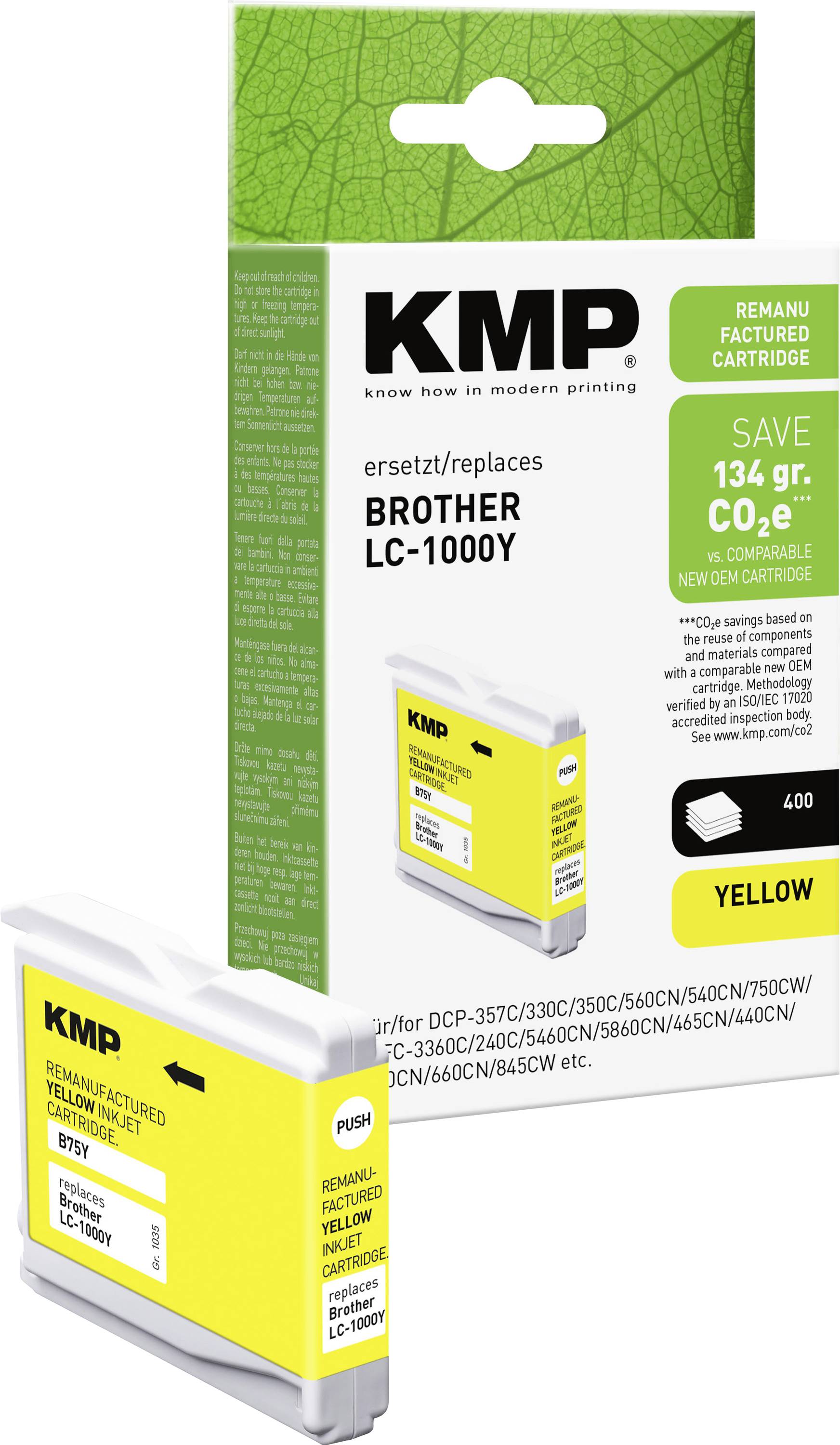 KMP Ink reemplaza Brother LC-1000Y Compatible Amarillo B75Y 1035,4009