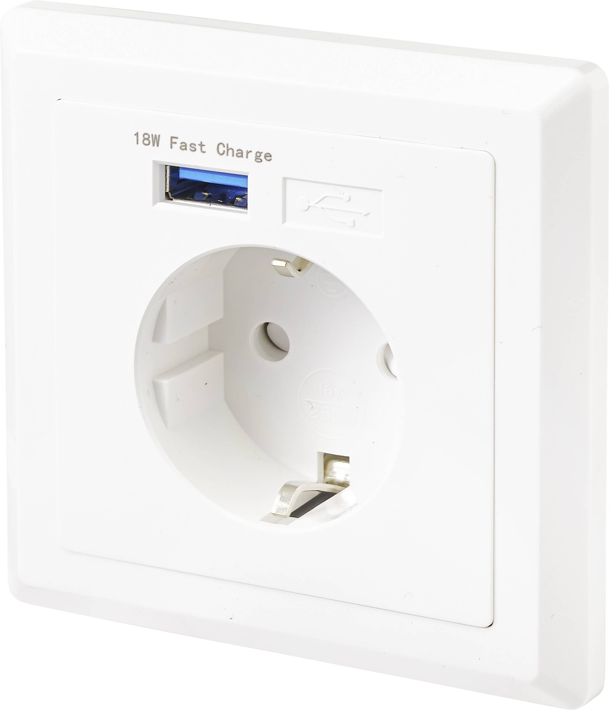 Sygonix SY-4777292 Enchufe encastrable Con USB Blanco