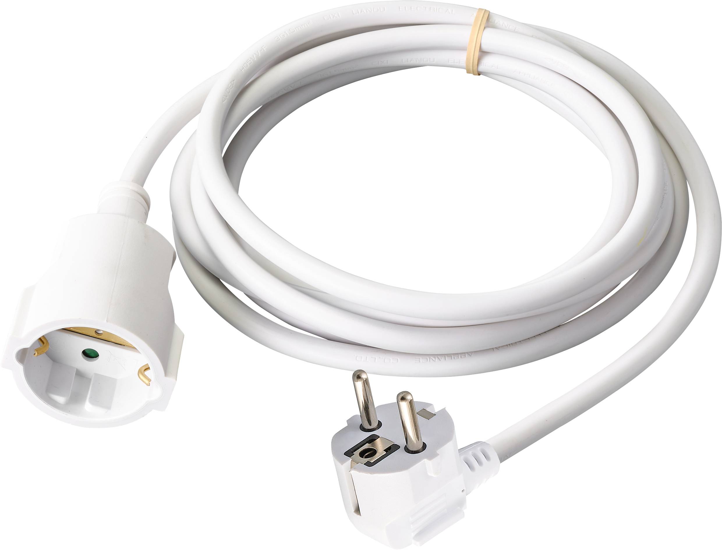 Sygonix SY-4872634 Corriente Extension cable 16 A Blanco 3.00 m H05VV-F 3G 1,5 mm²-1