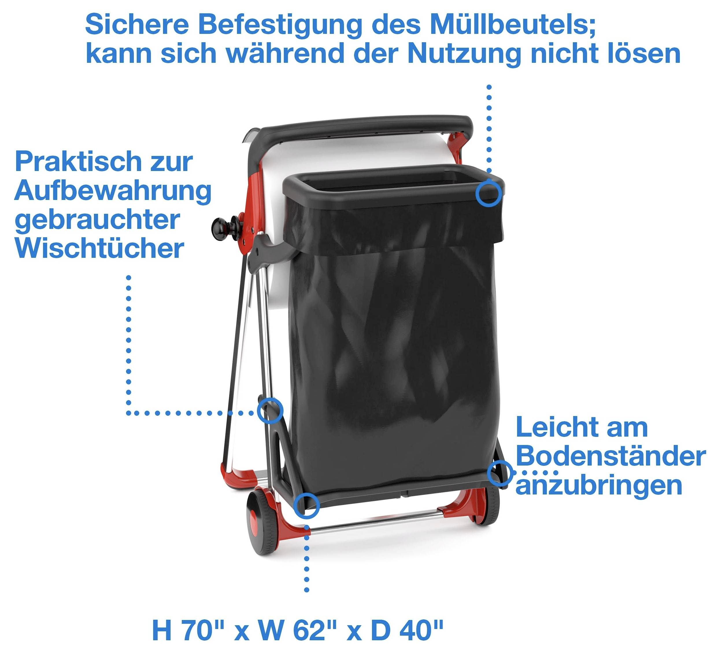 TORK Performance 206550 Soporte de bolsa de basura Plástico (Lon. x Anch. x Alt.) 350 cm x 646 mm x 1006 mm Schwarz 1 UD-2