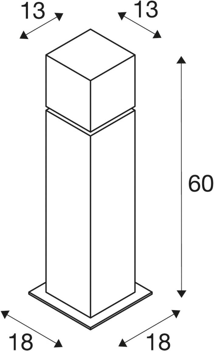 SLV 1000345 SQUARE POLE 60 Lámpara solar de pie para exteriores E27 Acero inoxidable-2