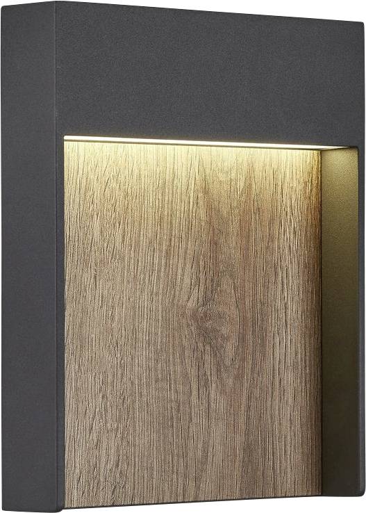 SLV FLATT 1002953 Apliques de pared para exteriores LED LED instalado de forma fija Antracita, Marrón-0