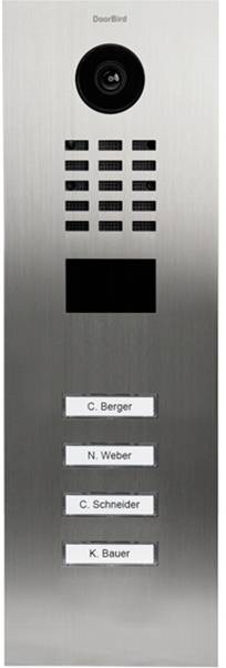 DoorBird D2104V Intercomunicador de puerta con vídeo IP LAN Unidad exterior Acero inoxidable V2A (cepillado)-0
