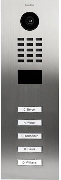 DoorBird D2105V Intercomunicador de puerta con vídeo IP LAN Unidad exterior Acero inoxidable V4A (cepillado)-0