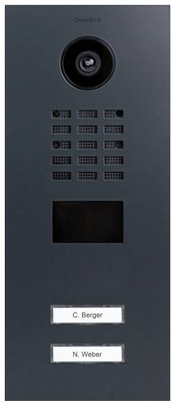 DoorBird D2102V Intercomunicador de puerta con vídeo IP LAN Unidad exterior Acero inoxidable, RAL 7016 (mate seda)