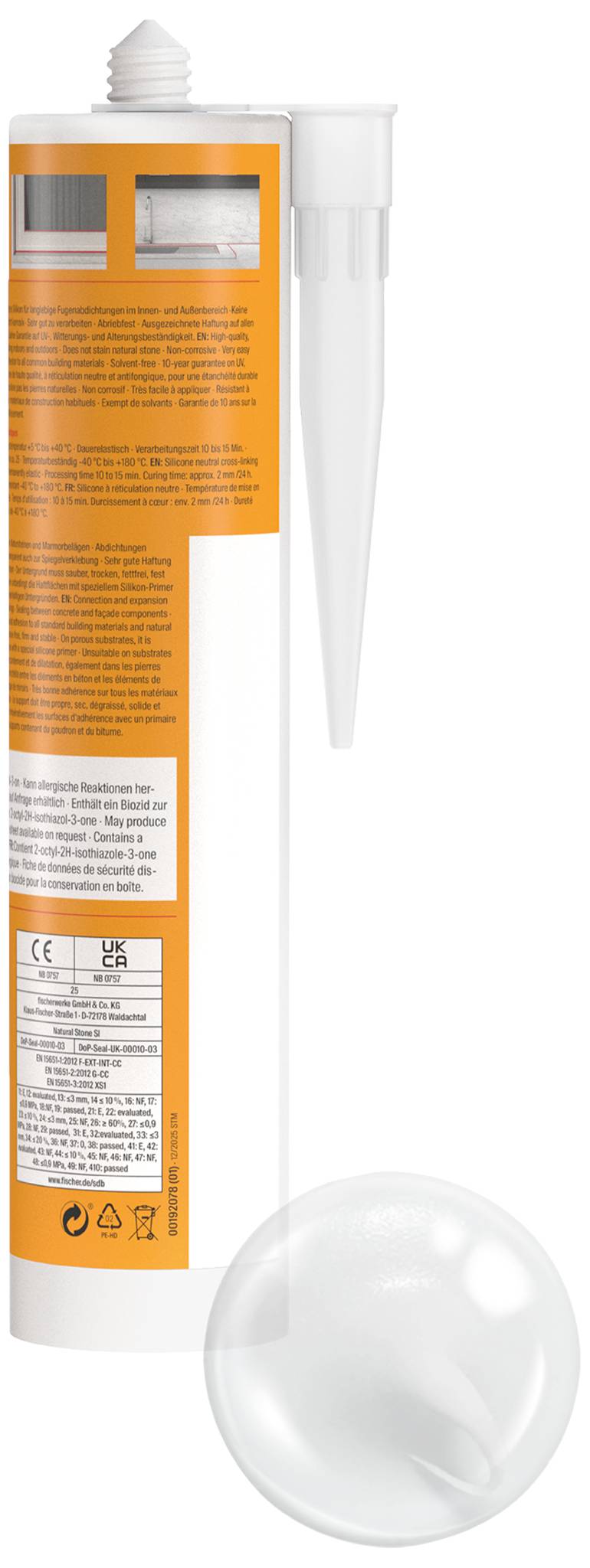 Fischer DNS TP Silicona para construcción Color del fabricante Transparente 053121 310 ml-3