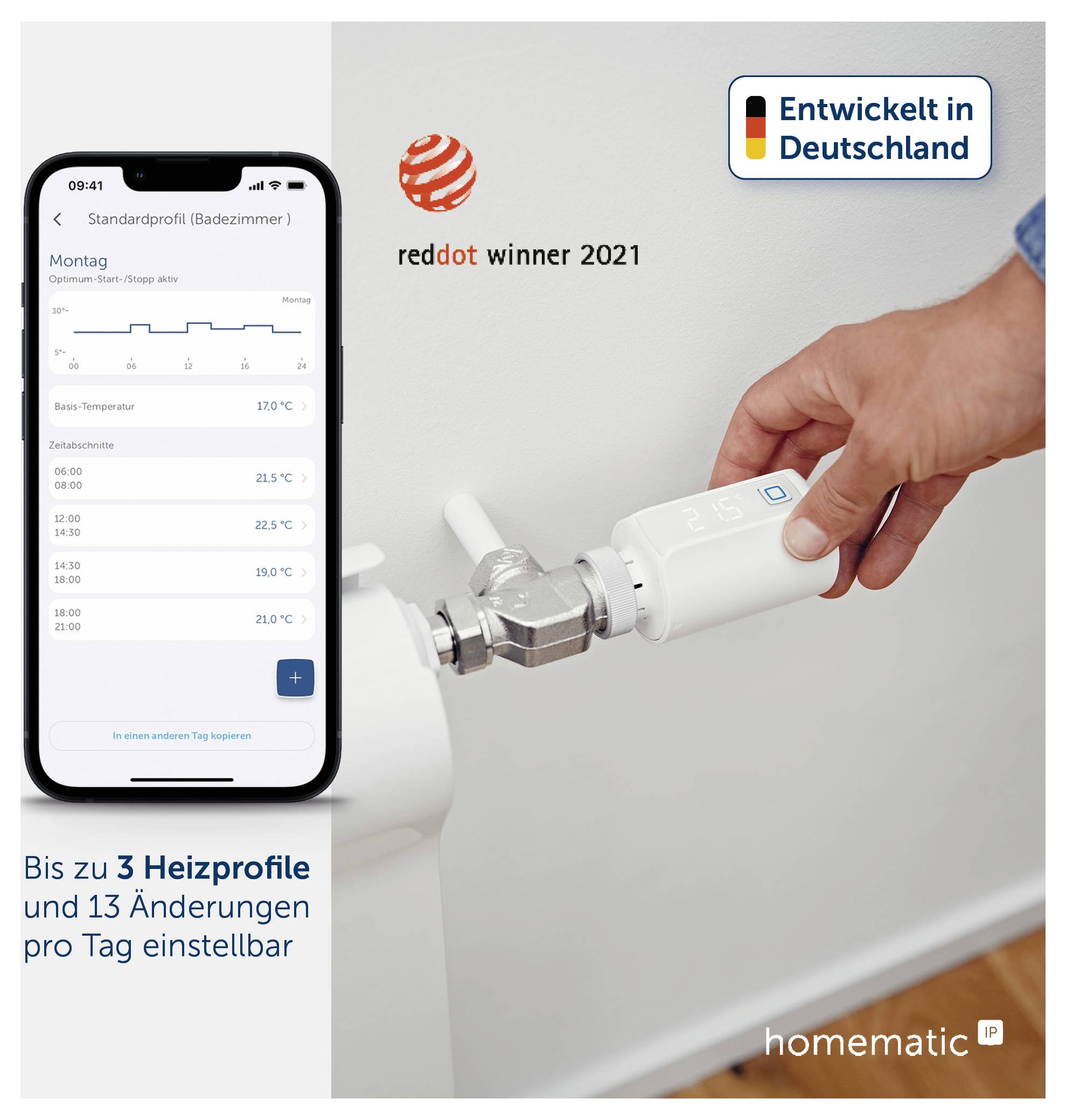 Homematic IP Radiotransmisión Termostato de radiador Evo - HmIP-eTRV-E-2