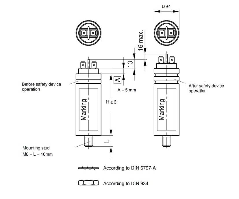 TDK B32332I6105J080 1 UD(S). Condensador de película MKP Conexión enchufable 1 µF 450 V/AC 5 % (Ø x Alt.) 30 mm x 52 mm -1