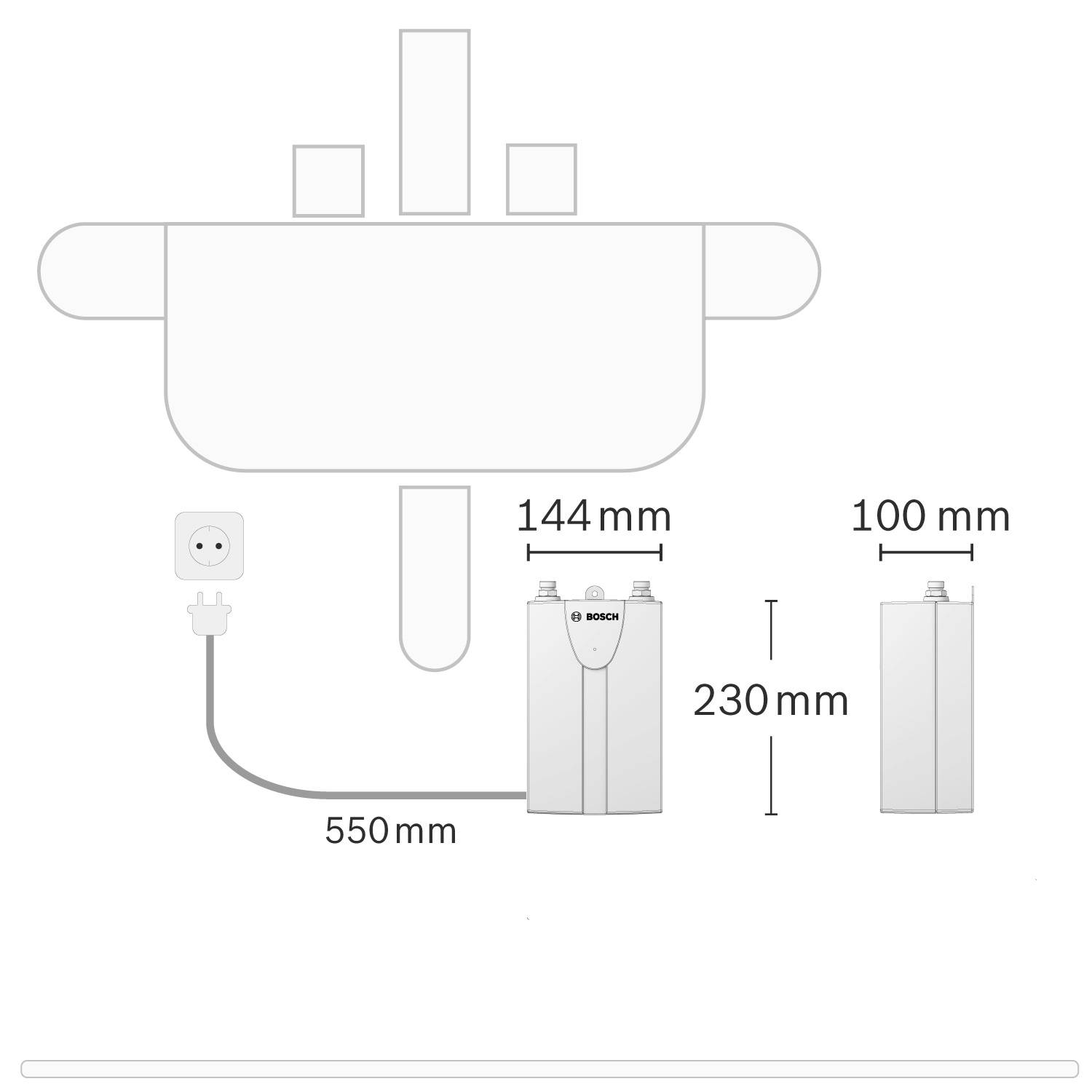 Bosch Home Comfort 7736506190 Tronic Comfort Compact Calentador de agua instantáneo A (A+ - F) Hidráulico 3.5 kW-4