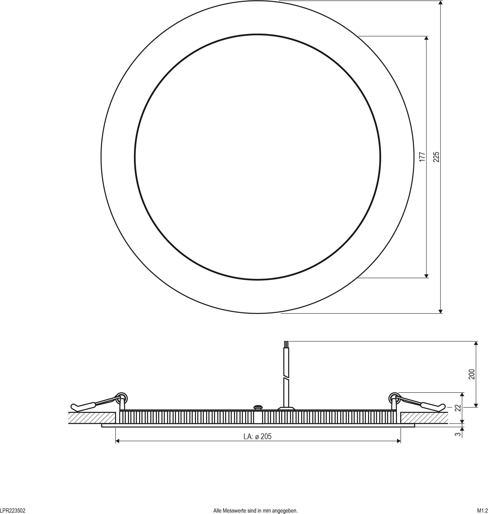 EVN LPR223502 Panel LED encastrado 21 W Blanco cálido Plata-1
