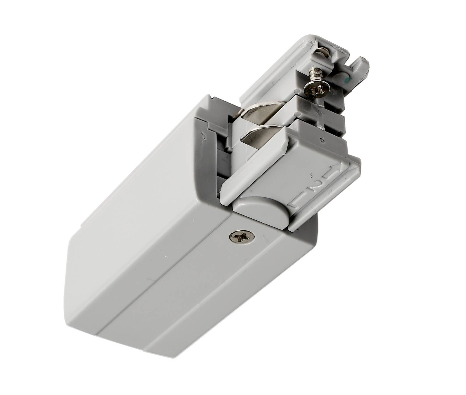 Deko Light 710010 D Line elektrischer Einspeiser links Componente de alto voltaje con sistema de riel Barra colectora 3phasig Gris